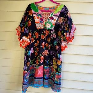 ANTICA SARTORIA Boho Beach patchwork dress coverup